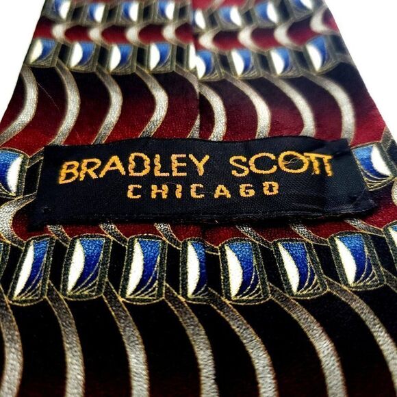 Bradley Scott‎ Silk Tie Multi-Colored Print Print Abstract USA - Picture 4 of 6